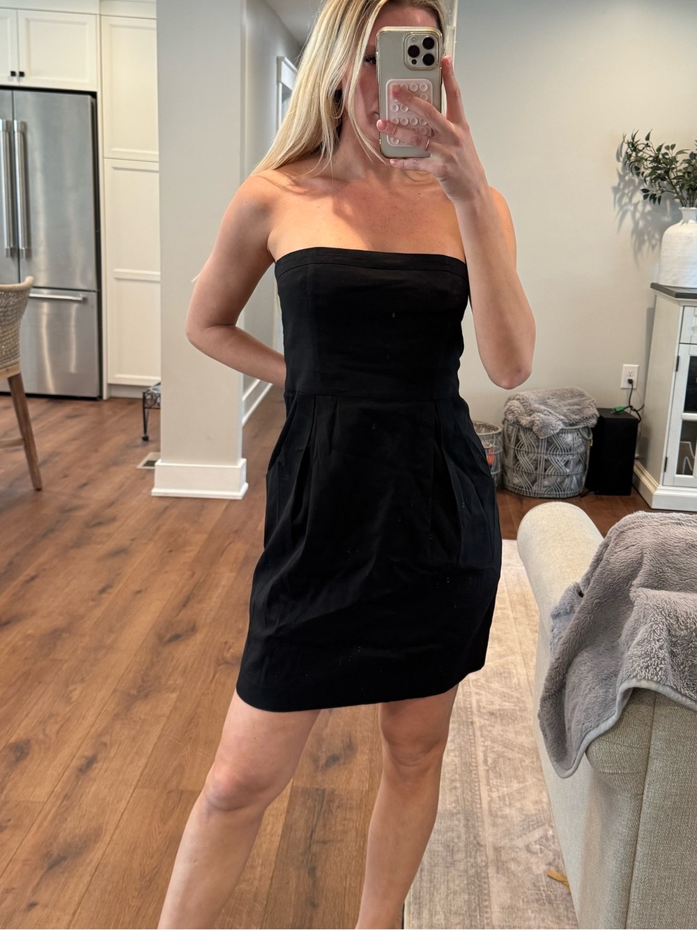 Theory Strapless Dress 8 Linen blend